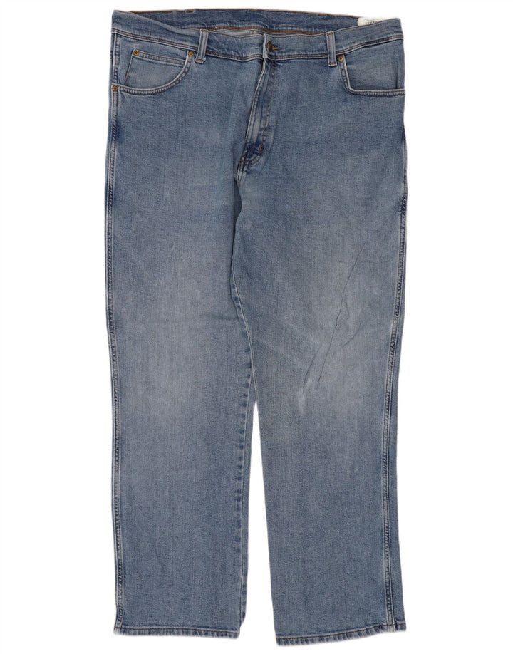 Мужские прямые джинсы Wrangler стандартного кроя W40 L30, синий хлопок