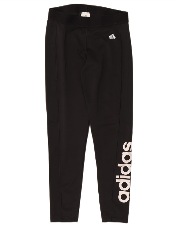 Женские леггинсы Adidas с рисунком UK 12/14, средний черный полиэстер