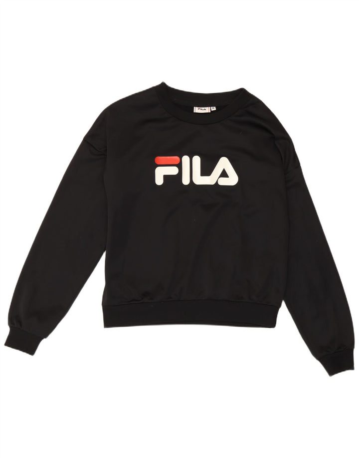 Женский свитер с рисунком Fila UK 14, средний черный полиэстер