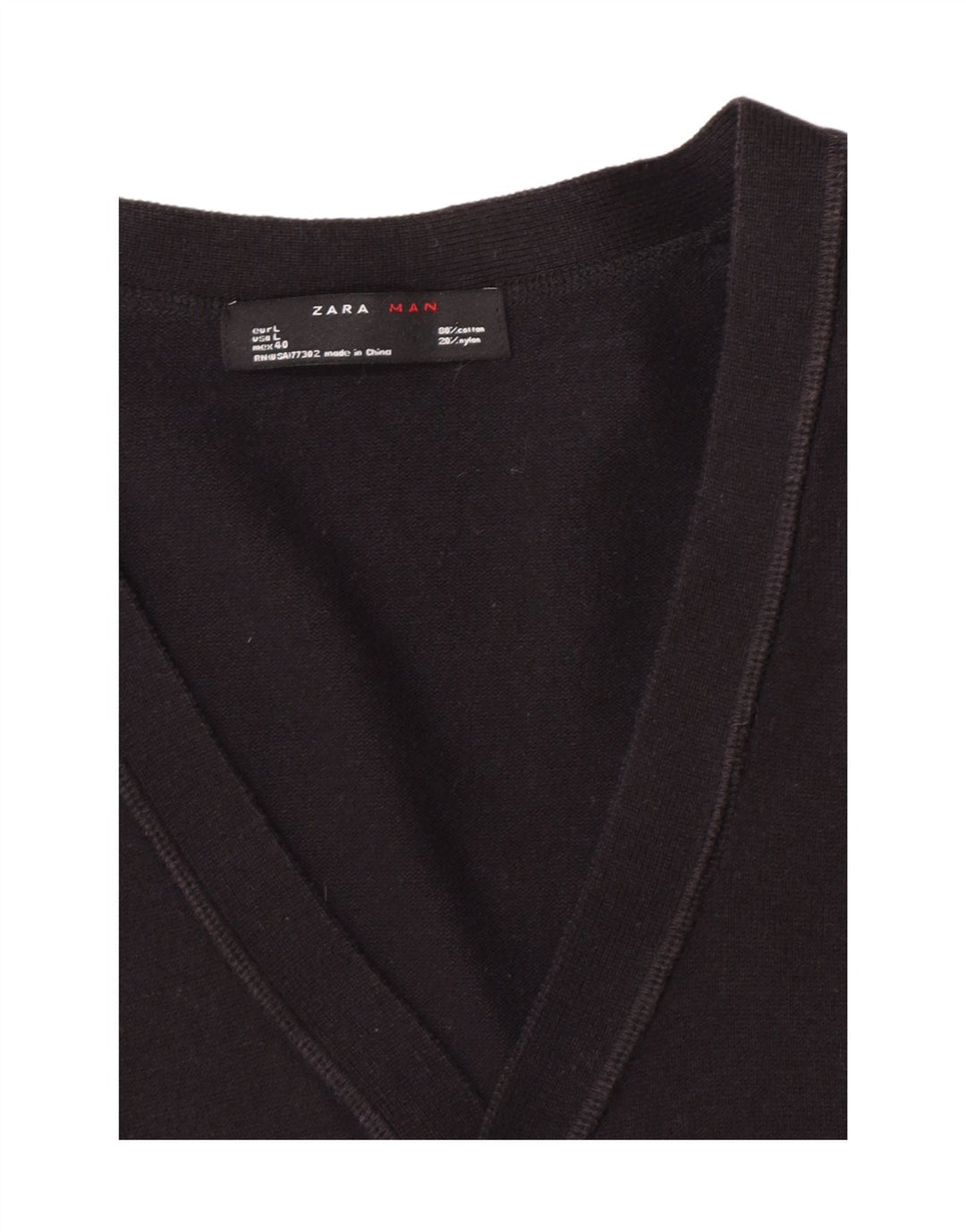 Мужской кардиган Zara, большой черный хлопковый свитер