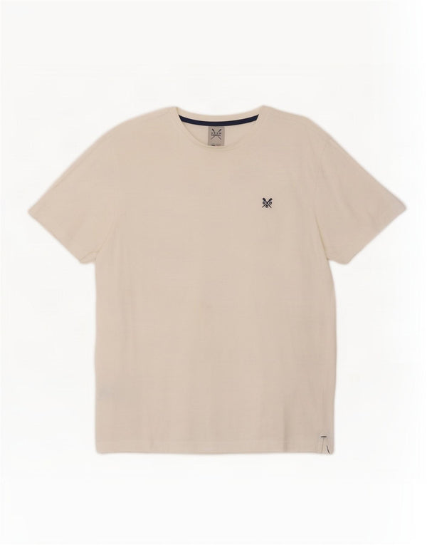 Crew Clothing Мужская футболка из белого хлопка среднего размера