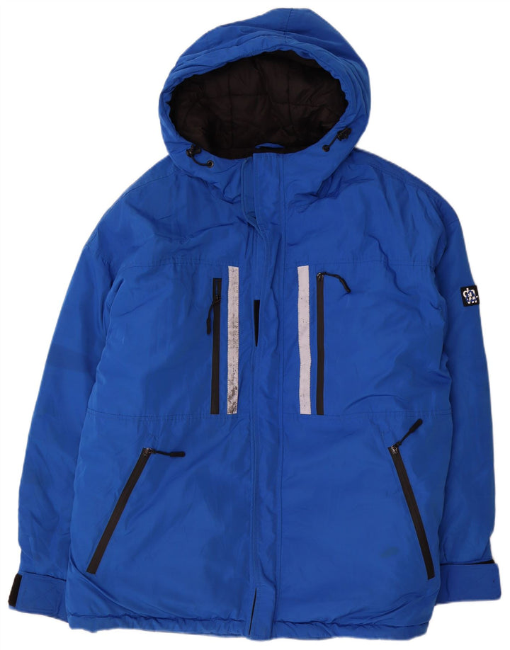 Мужская ветровка с капюшоном Zara UK 42 XL, синяя полиэстер