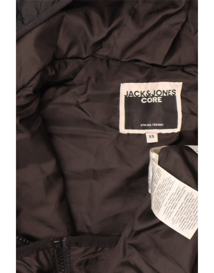 Мужская стеганая куртка с капюшоном Jack & Jones UK 34 XS, черный полиэстер