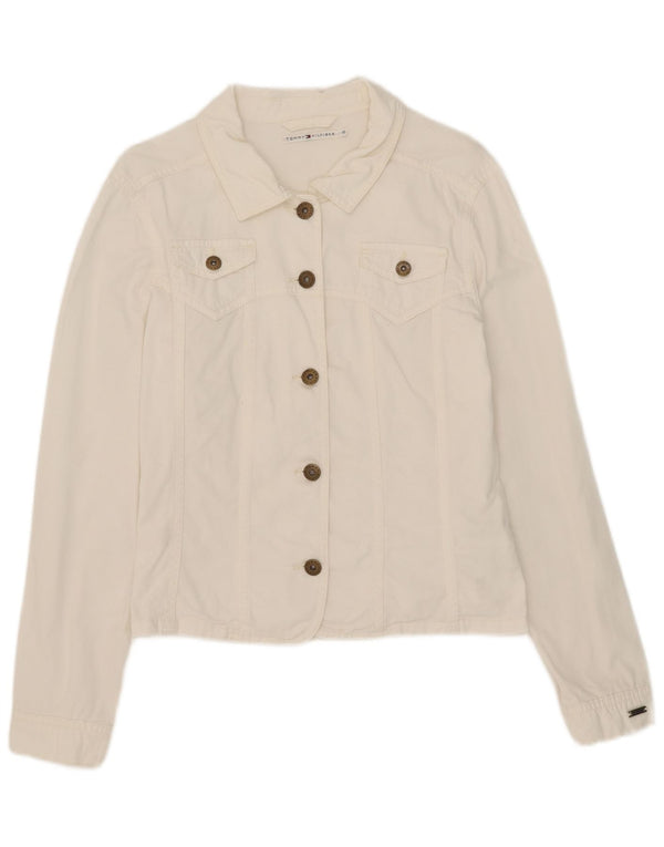 Женский бомбер Tommy Hilfiger UK 10, большой белый хлопок