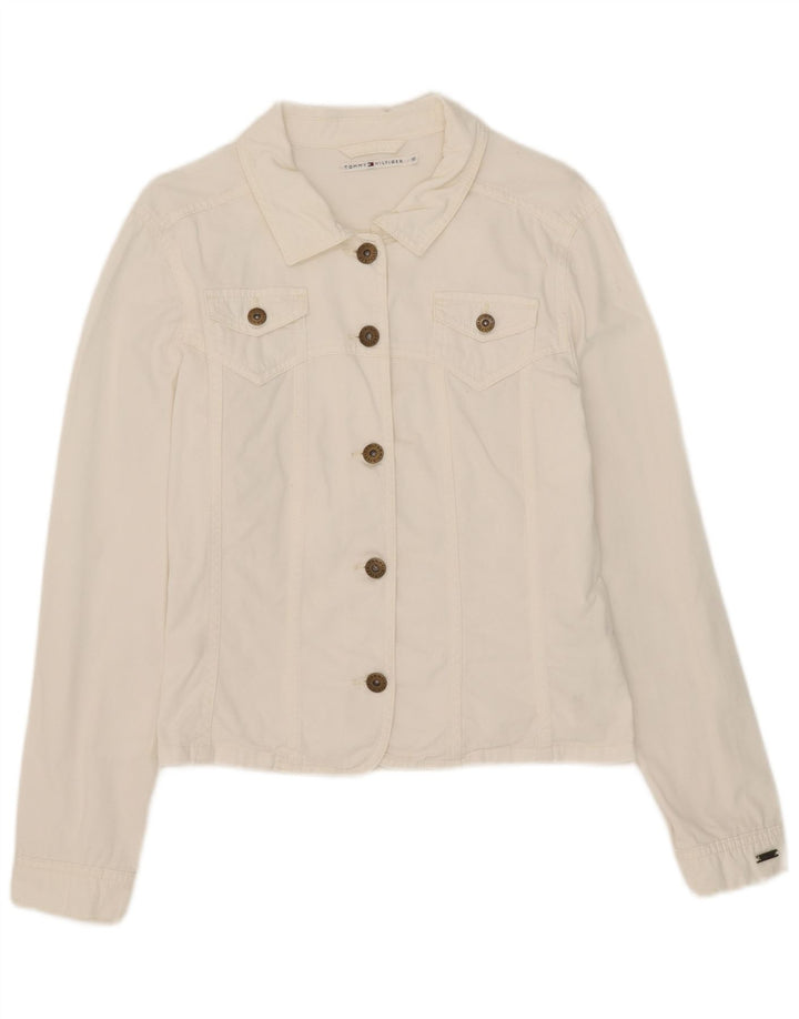 Женский бомбер Tommy Hilfiger UK 10, большой белый хлопок