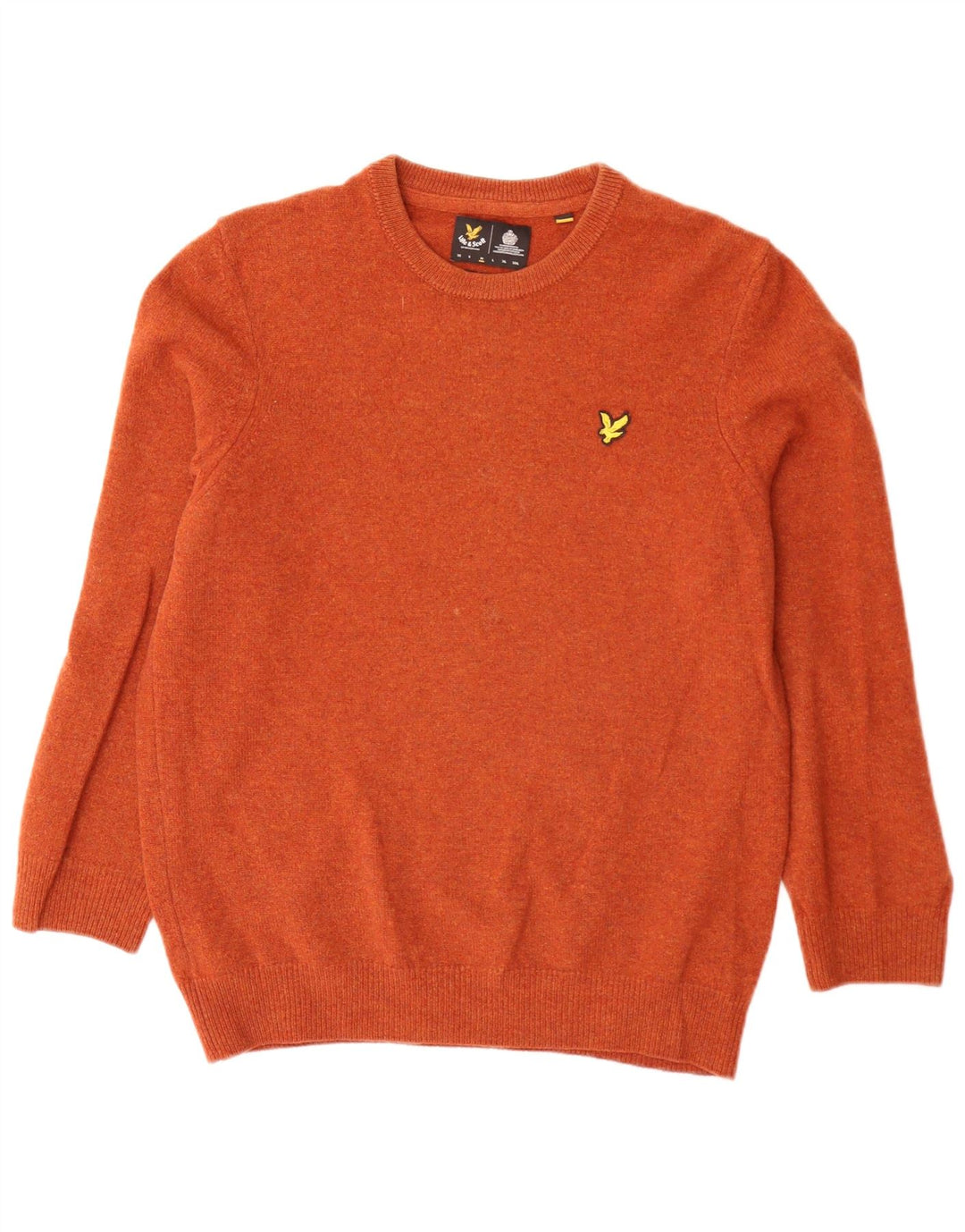 Мужской джемпер свободного кроя Lyle & Scott с круглым вырезом, средний оранжевый