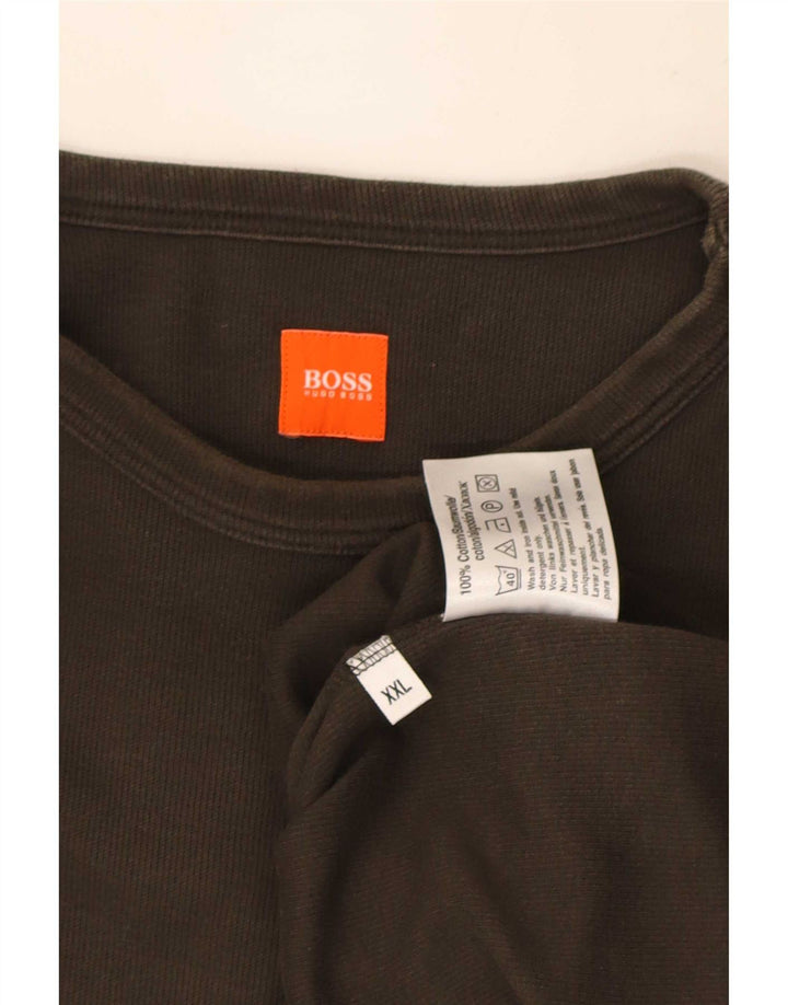 Мужской топ Hugo Boss с длинным рукавом 2XL, цвет хаки, хлопок