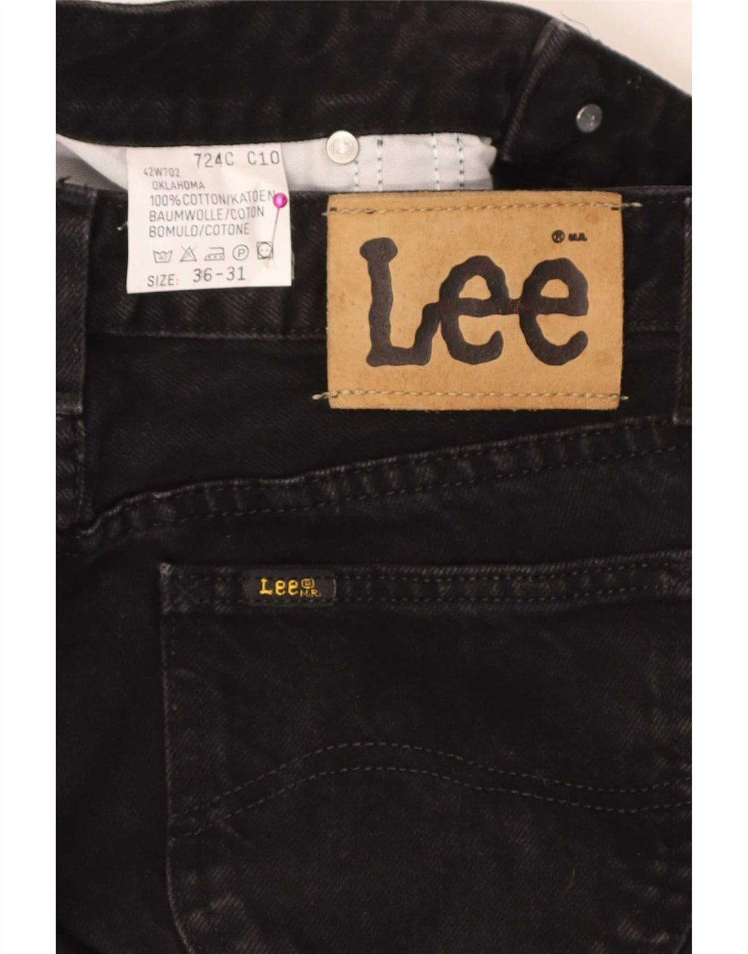 Мужские зауженные джинсы Lee Oklahoma W36 L31, черный хлопок