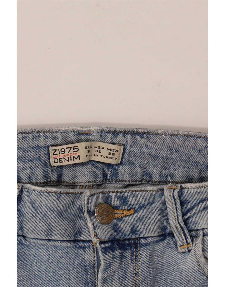 Женские потертые узкие джинсы Zara EU 38, маленькие W28 L28, синие