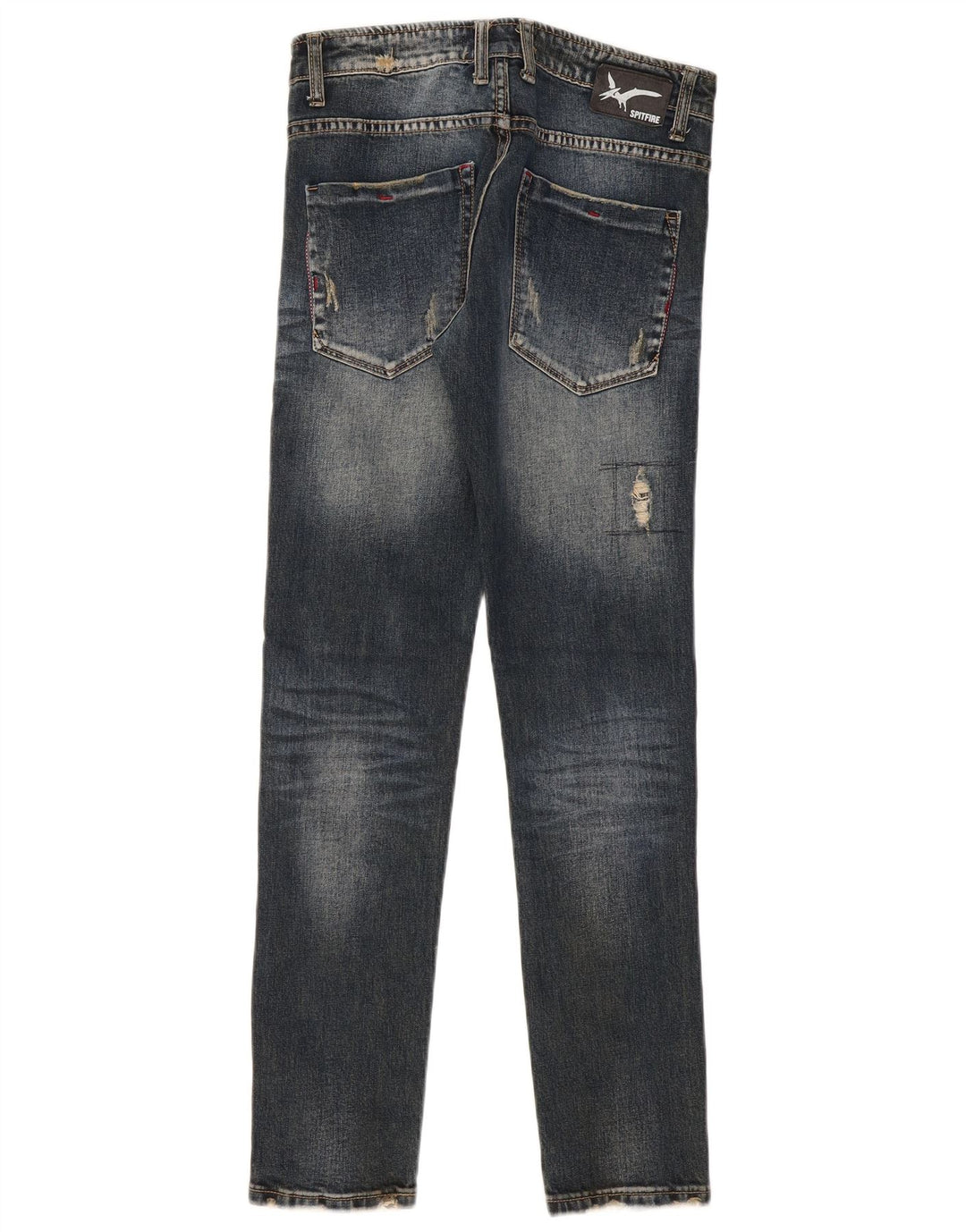 SPITFIRE Mens Distressed Slim Jeans W30 L31 Navy Blue Cotton