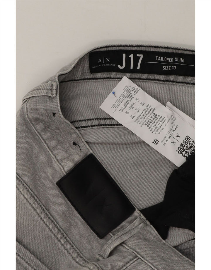 Мужские зауженные джинсы Armani Exchange W30 L32 серые, хлопок