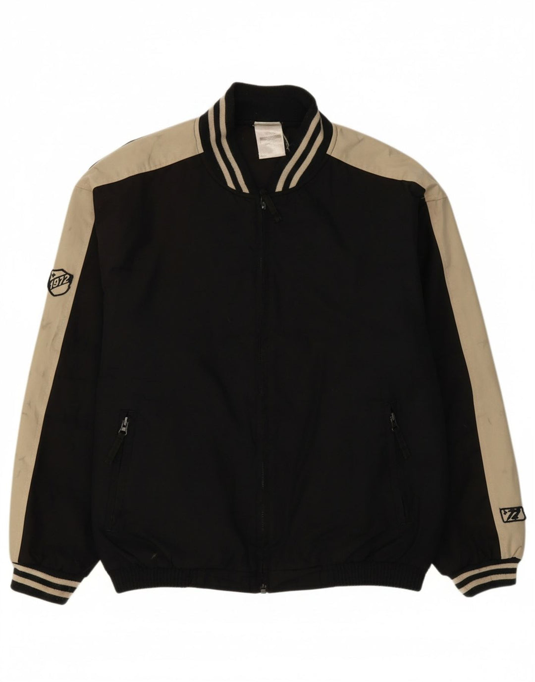 ST. BERNARD Mens Tracksuit Top Jacket Medium Black Colourblock Polyester