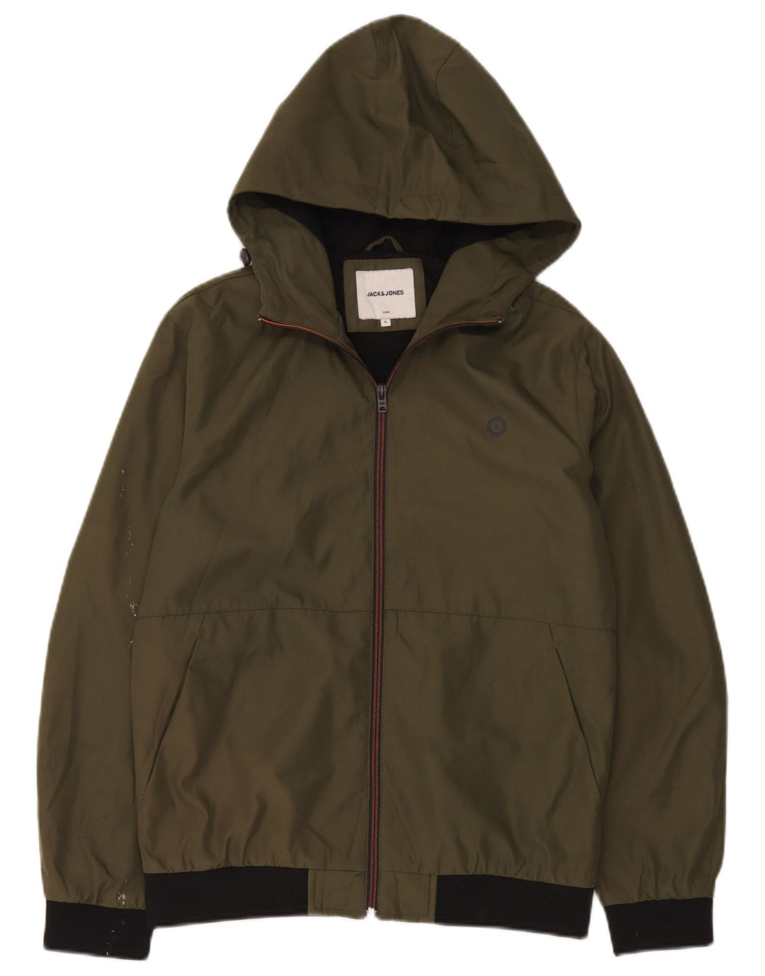 Мужская ветровка Jack & Jones с капюшоном UK 36, маленький цвет хаки, полиэстер