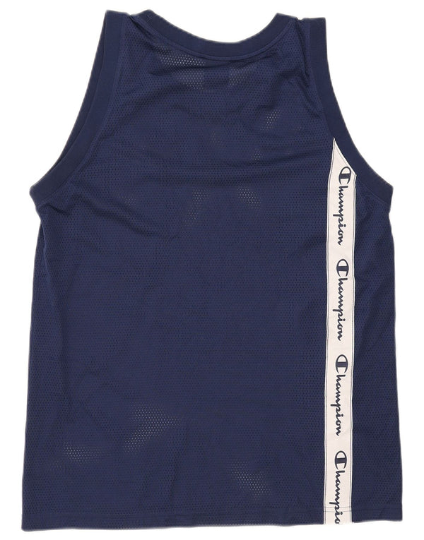 Champion Mens Jersey Top Medium Navy Blue Colourblock