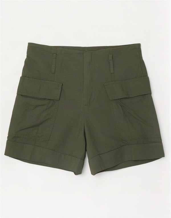Женские шорты карго с высокой талией Zara XS W24, лен цвета хаки