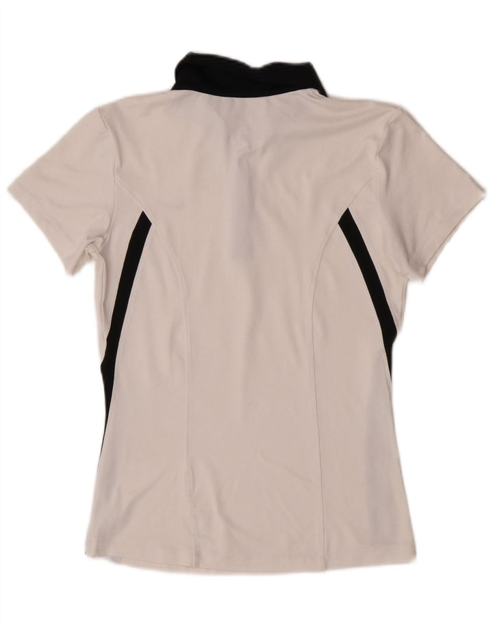 Женская рубашка-поло Nike Dri Fit UK 10, маленькая белая с цветными блоками