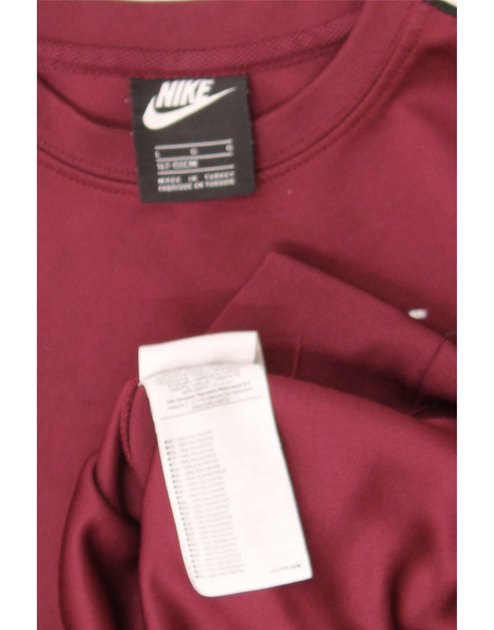 Джемпер с рисунком Nike для мальчиков 12–13 лет, большой темно-бордовый цвет с блоками