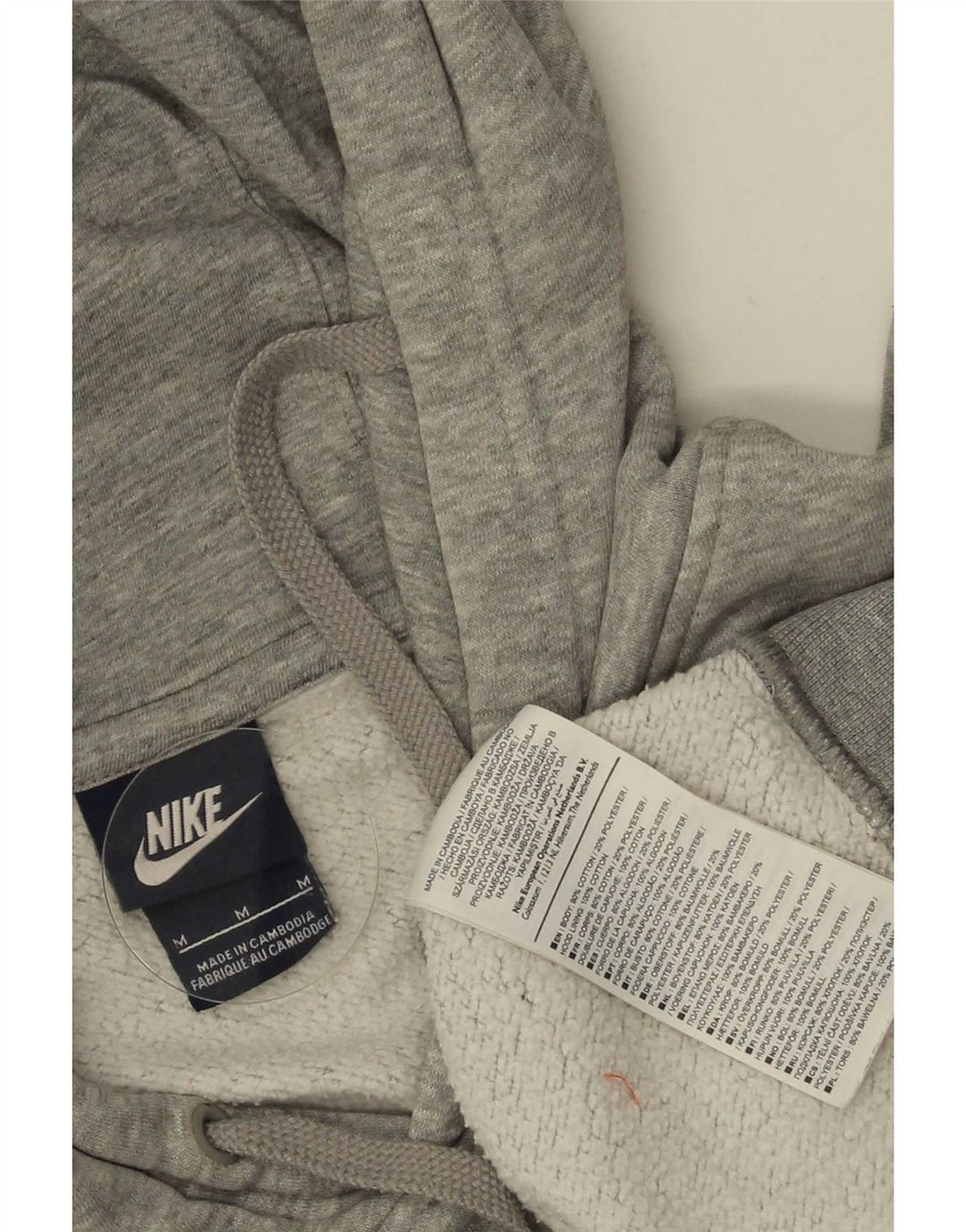 Мужской джемпер с капюшоном с графическим рисунком Nike, хлопковый джемпер среднего серого цвета с крапинками