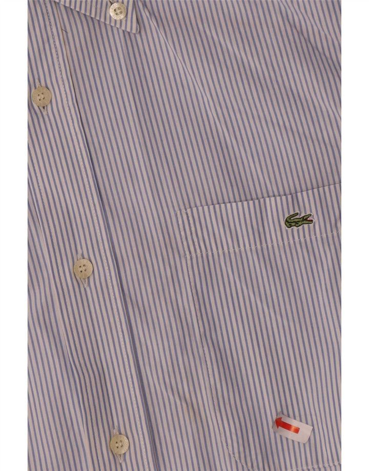 Мужская рубашка Lacoste, размер 39, средний синий хлопок в тонкую полоску