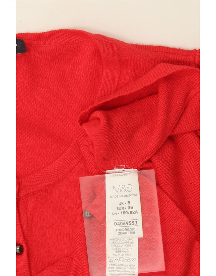 Женский кардиган Marks & Spencer UK 8, маленький, красный, вискоза