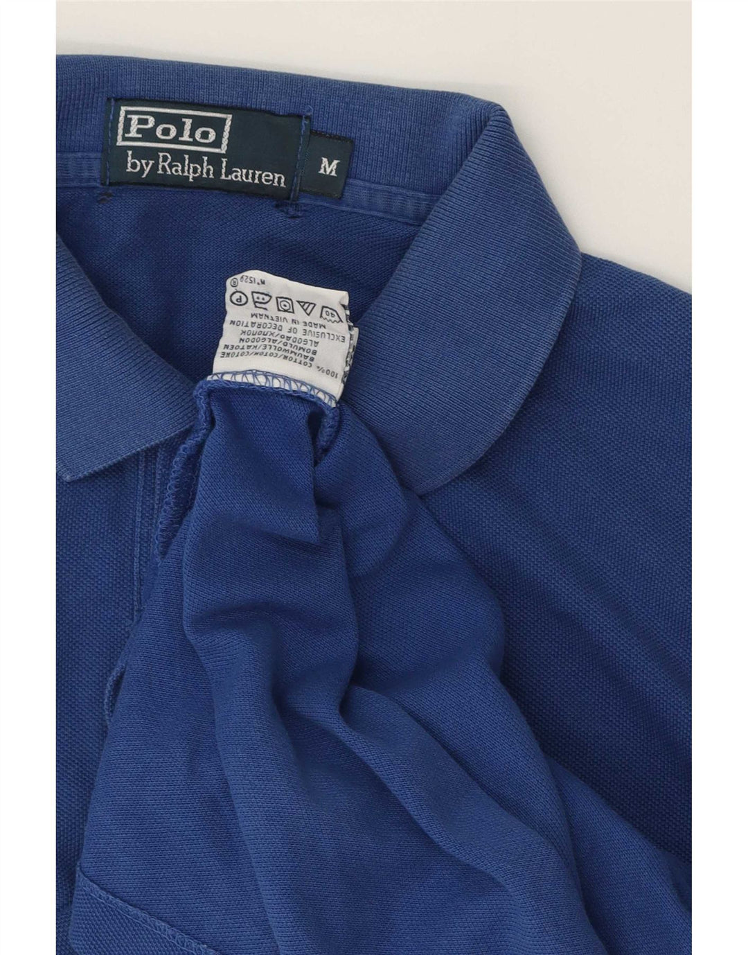 Мужская рубашка поло Polo Ralph Lauren, хлопок среднего синего цвета