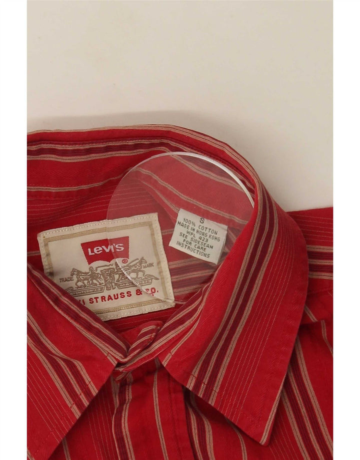 Мужская рубашка с коротким рукавом Levi's, маленькая хлопковая красная полоска