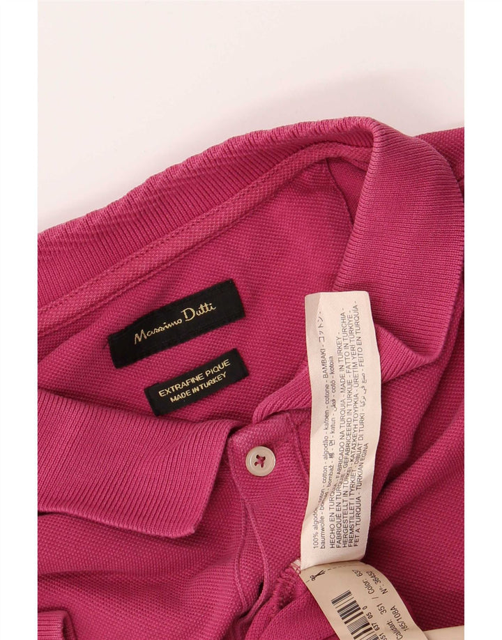 Мужская рубашка-поло Massimo Dutti XL, розовый хлопок