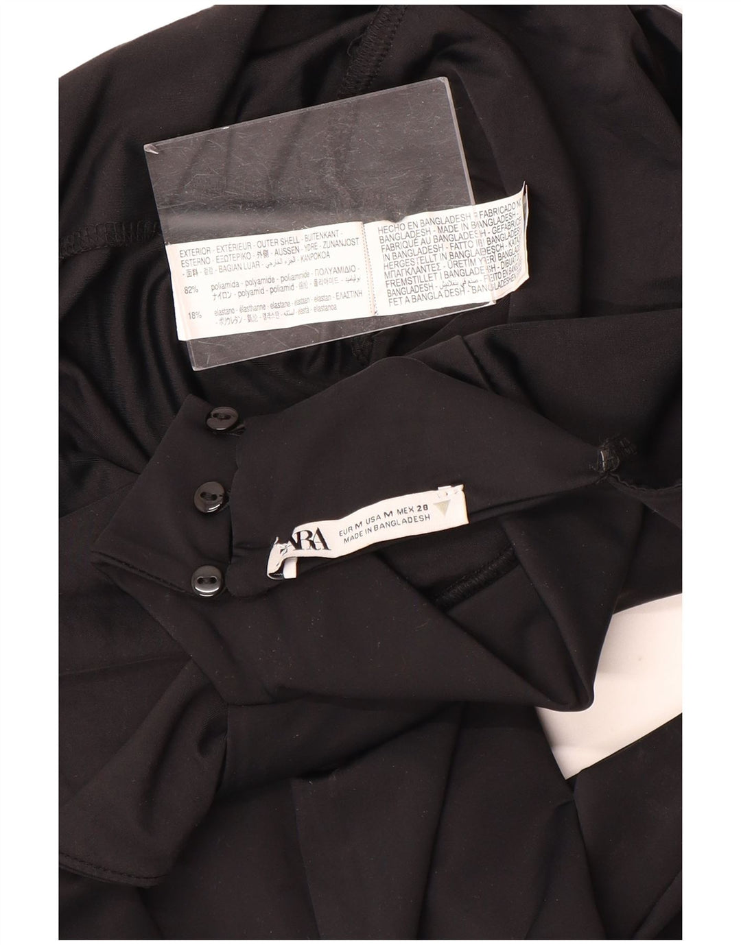 Женский комбинезон с лямкой Zara UK 12, средний черный, полиамид