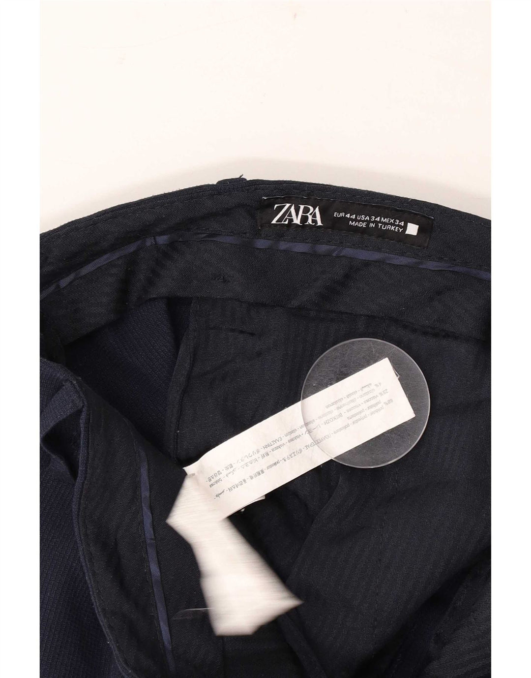 Мужские узкие костюмные брюки Zara EU 44, большие W34 L30, темно-синий, полиэстер