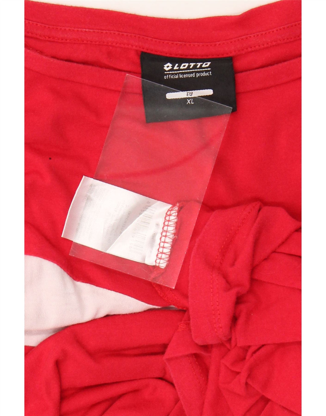 LOTTO Женская укороченная футболка оверсайз, топ UK 18 XL, красный хлопок с цветными блоками