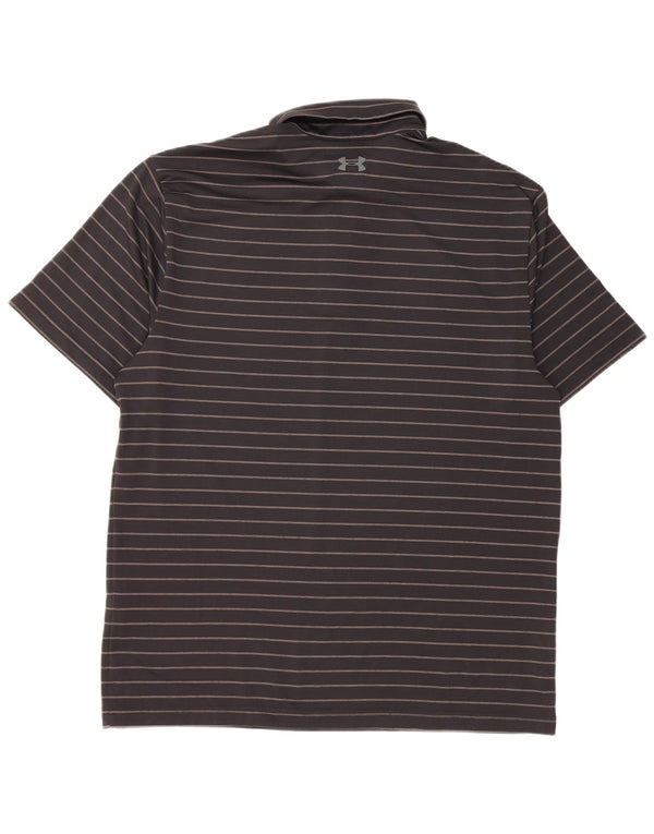 Мужская рубашка-поло UNDER ARMOR, большая черная полоска, полиэстер