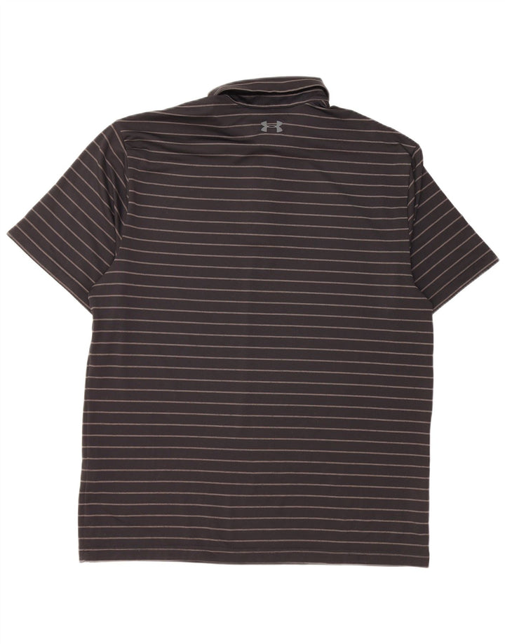 Мужская рубашка-поло UNDER ARMOR, большая черная полоска, полиэстер
