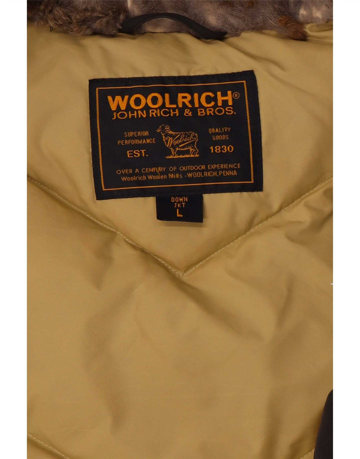 Женская стеганая куртка с капюшоном Woolrich UK 16, большая коричневая