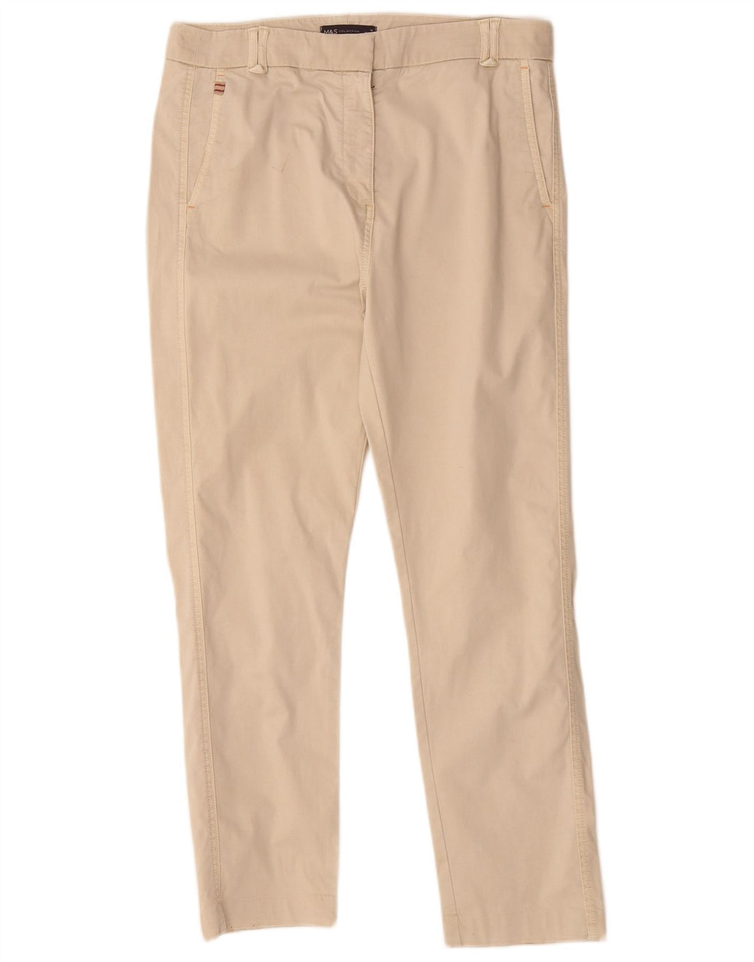 Женские брюки чинос Marks & Spencer UK 14 Medium W30 L27 Бежевый хлопок