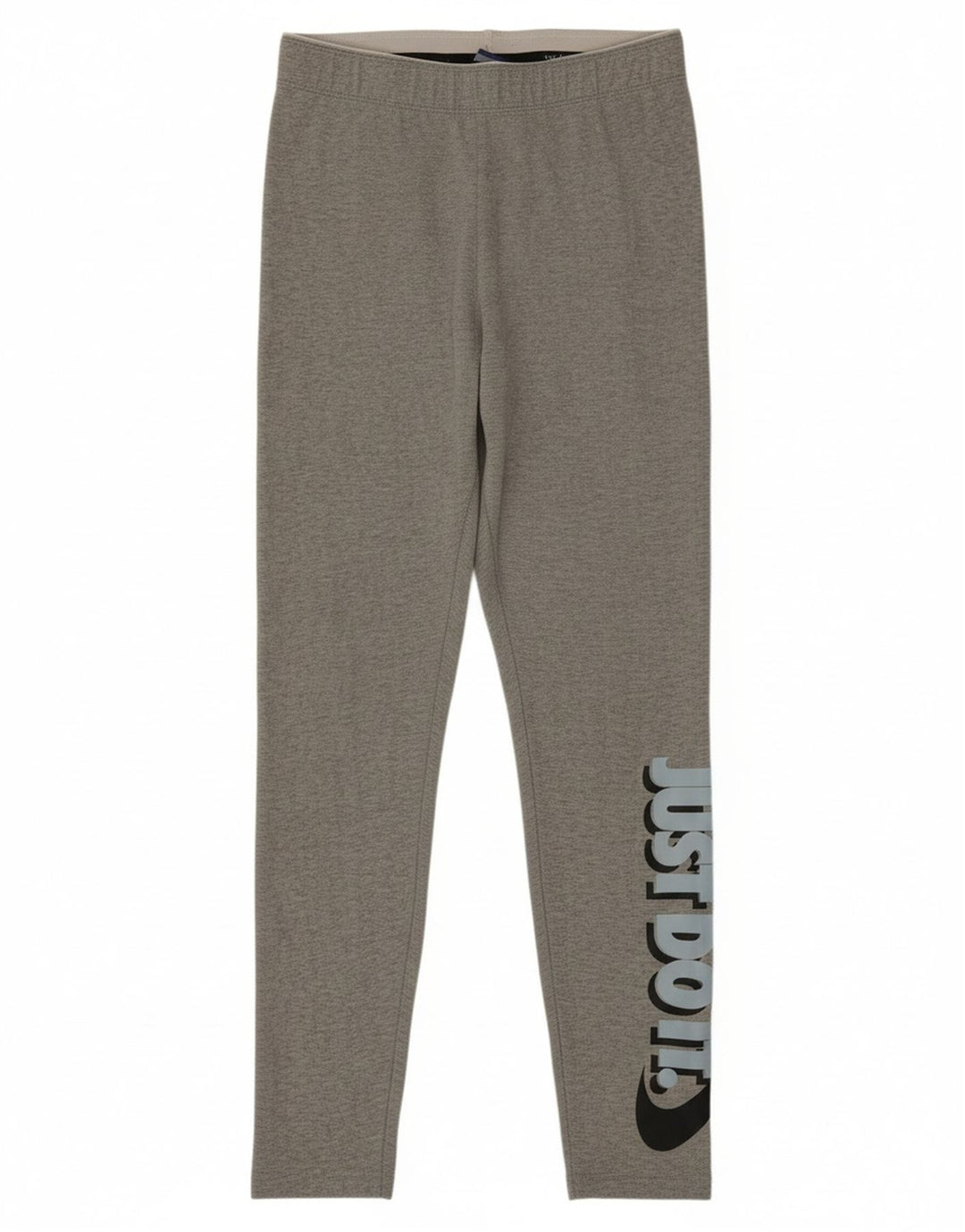 NIKE Womens Graphic Leggings Medium Grey Cotton Sports