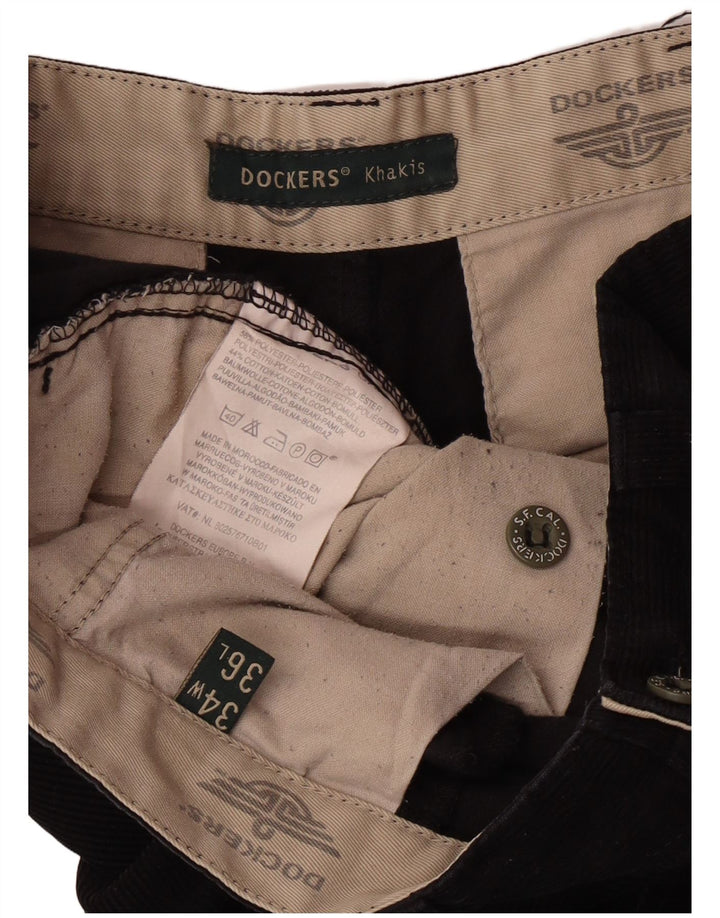 Мужские прямые вельветовые брюки цвета хаки Dockers W34 L32, черные классические