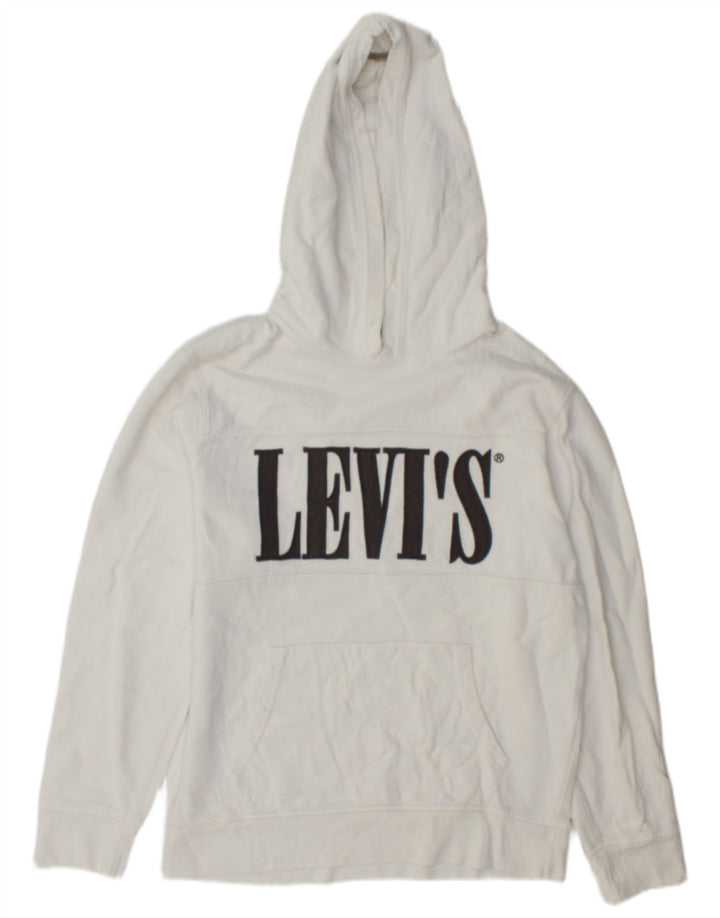 Мужской джемпер с капюшоном Levi's, маленький белый, хлопковый