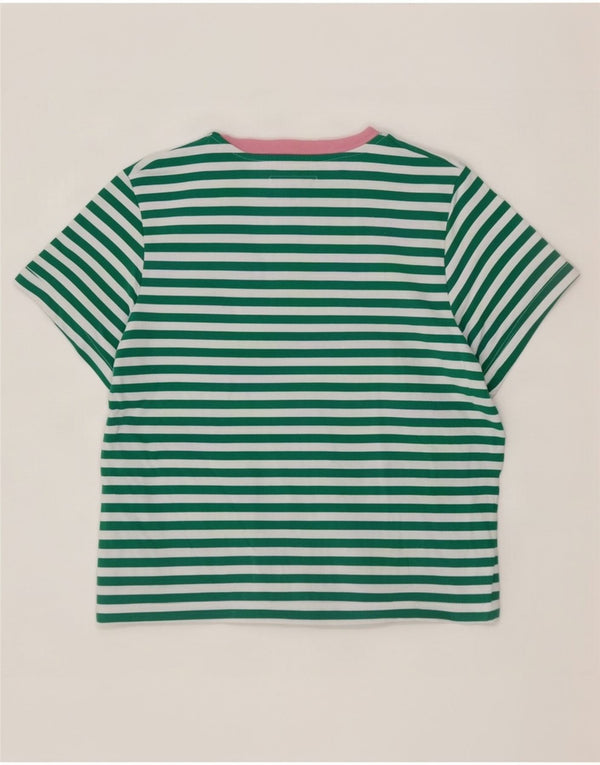 Женская футболка Jack Wills Top UK 12, хлопок в зеленую полоску среднего размера