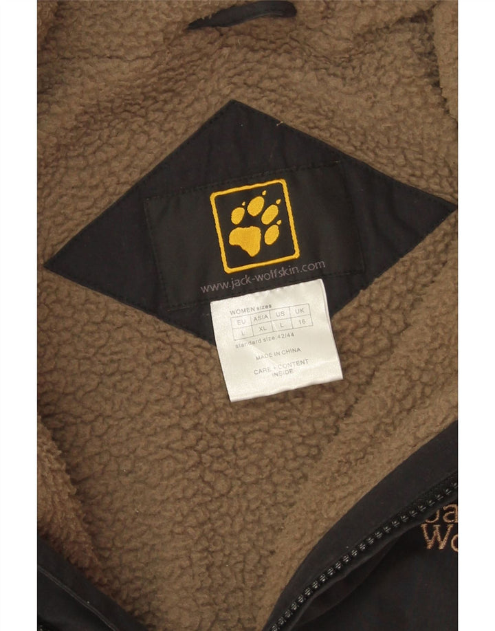 Женская ветровка Jack Wolfskin из шерпа UK 16, большая черная полиэстер