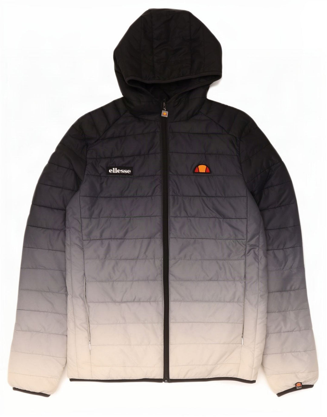 Женская стеганая куртка Ellesse с капюшоном UK 14, средний темно-синий, цветной блок