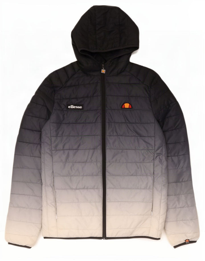 Женская стеганая куртка Ellesse с капюшоном UK 14, средний темно-синий, цветной блок