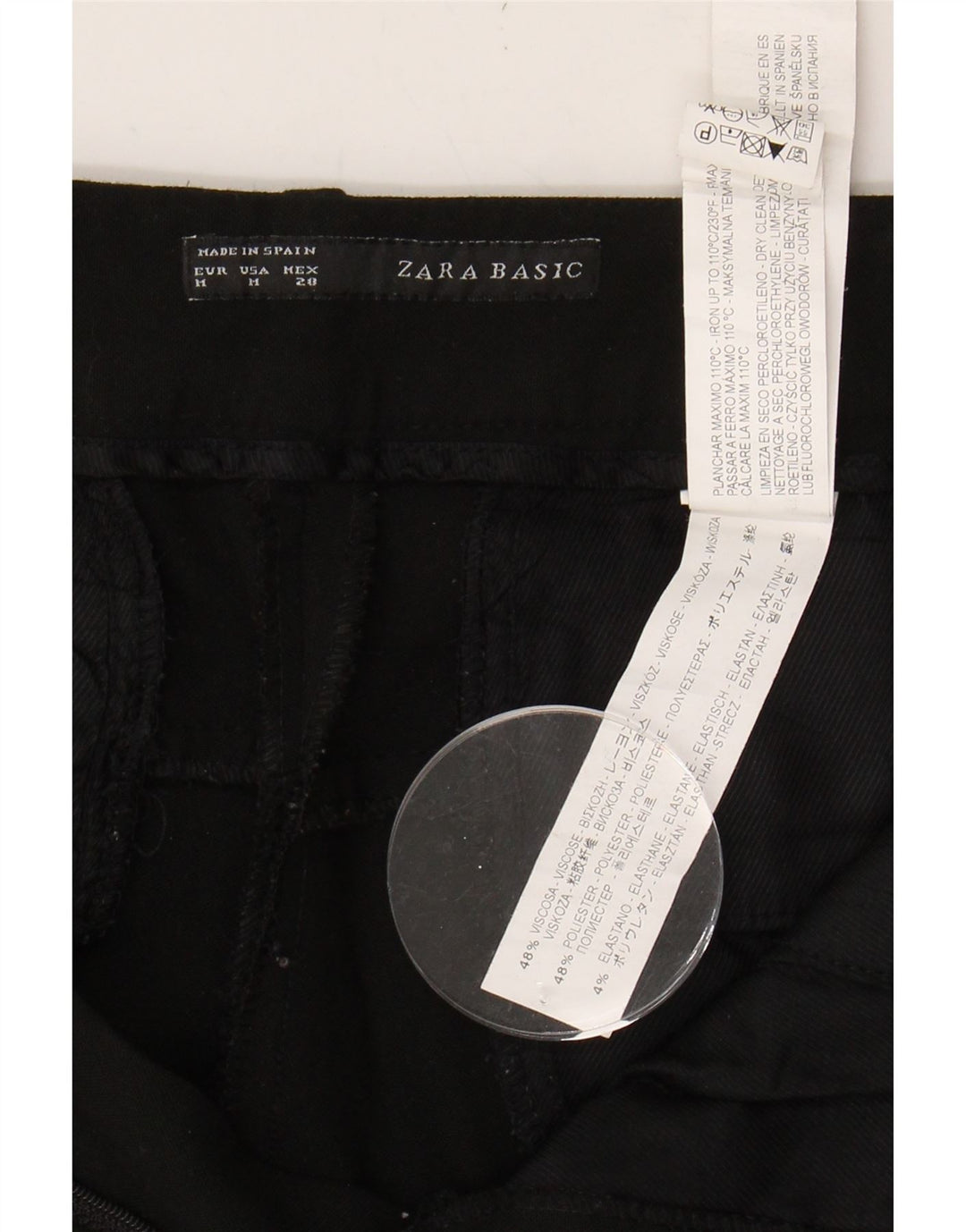 ZARA Womens Slim Casual Trousers Medium W28 L28 Black Viscose Vintage Zara and Second-Hand Zara from Messina Hembry 