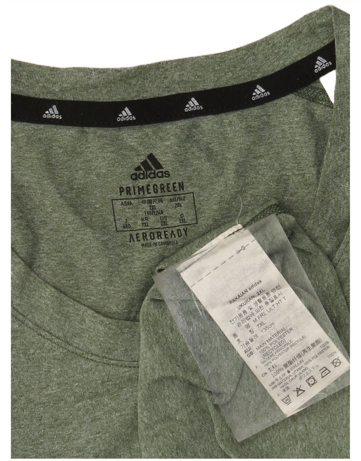 ADIDAS Мужская футболка Aeroready Top 2XL Хаки Крапчатый полиэстер