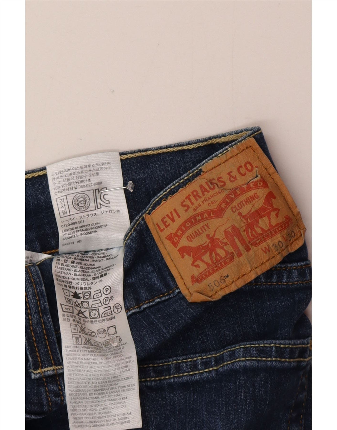 Женские прямые джинсы Levi's 506 W30 L30 синие, хлопок