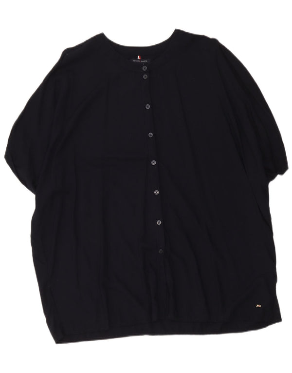 Женская блузка-рубашка с коротким рукавом Tommy Hilfiger UK 20 2XL Темно-синяя
