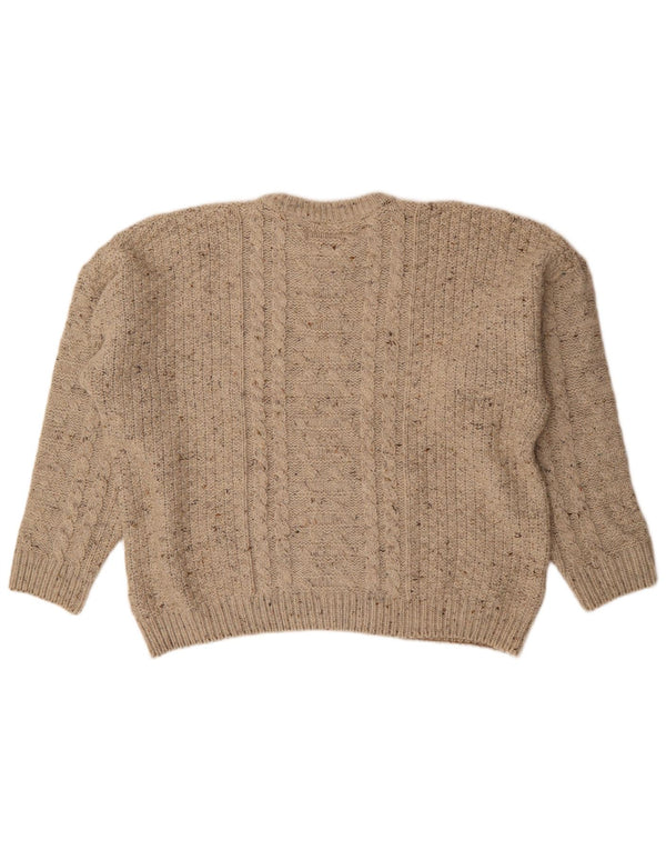 Tenson Мужской свитер с вырезом лодочкой 3XL Бежевый в крапинку