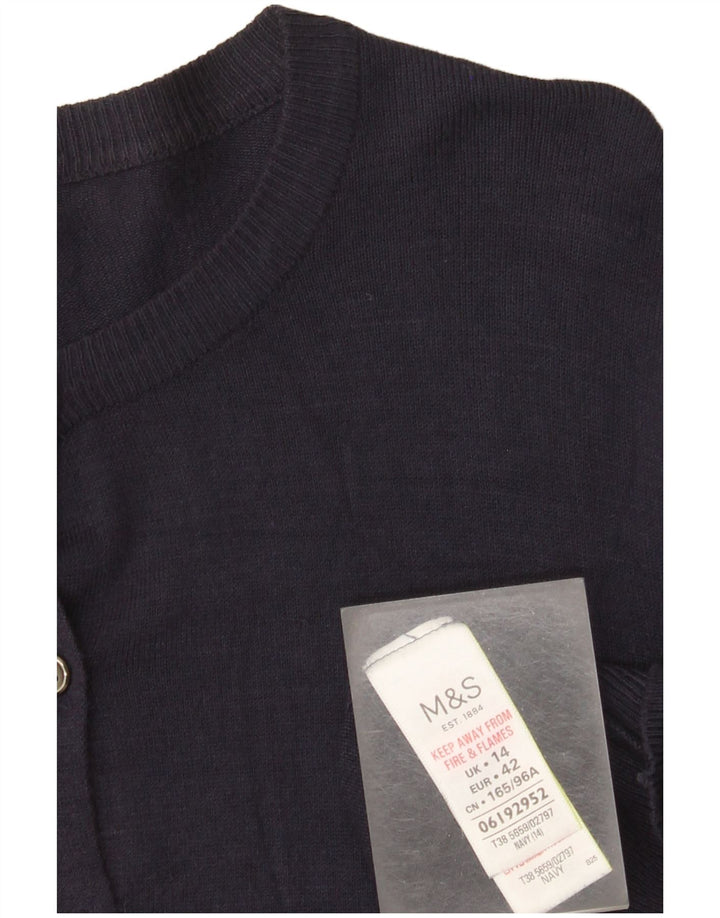 Женский кардиган Marks & Spencer UK 14, большой темно-синий из вискозы