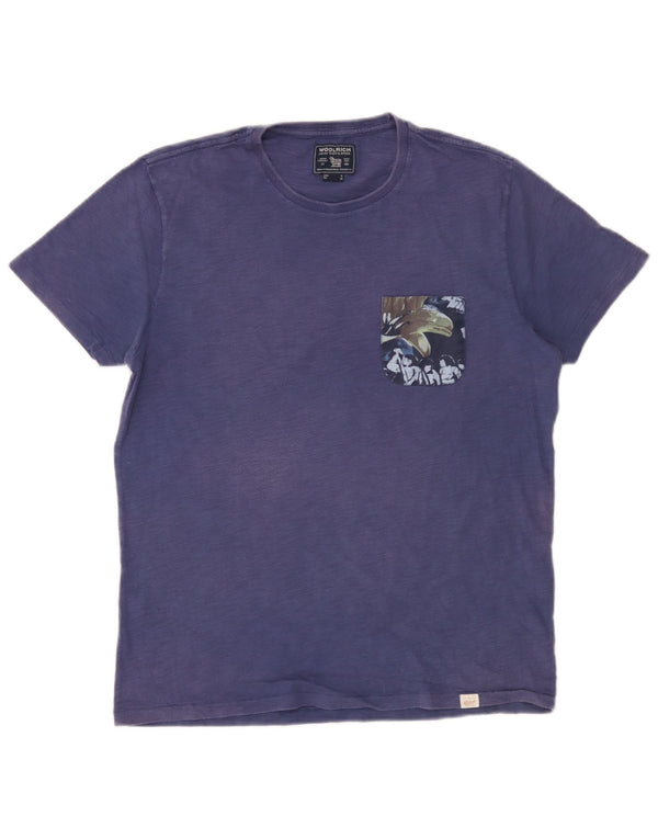 Мужская футболка Woolrich Top Medium Blue Cotton