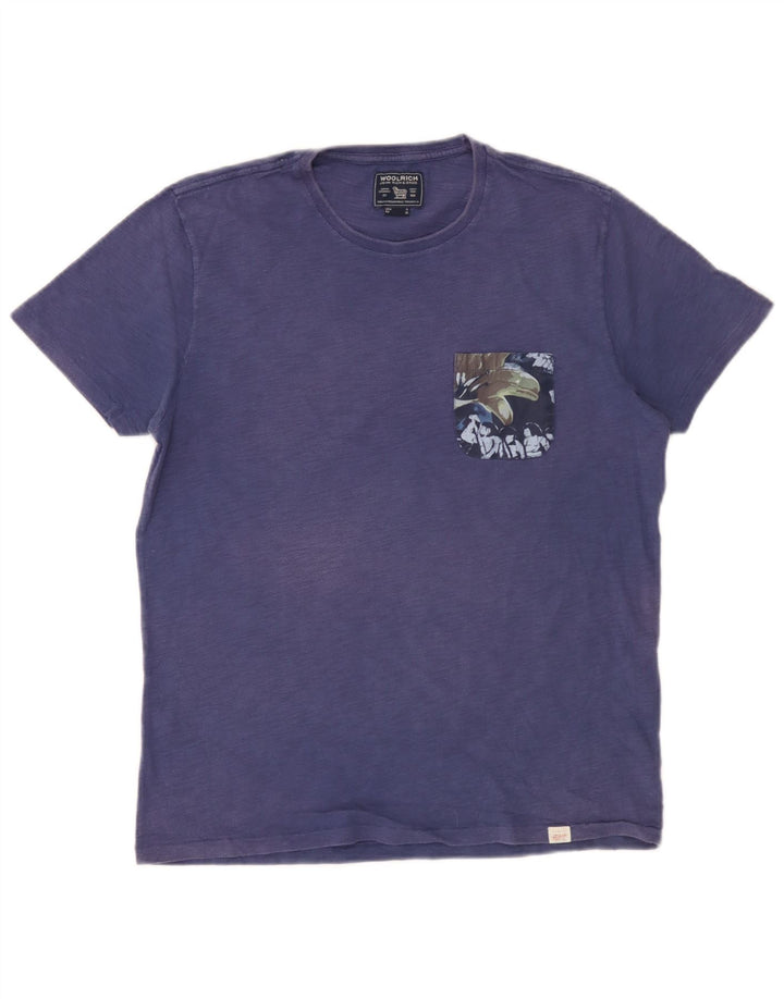 Мужская футболка Woolrich Top Medium Blue Cotton