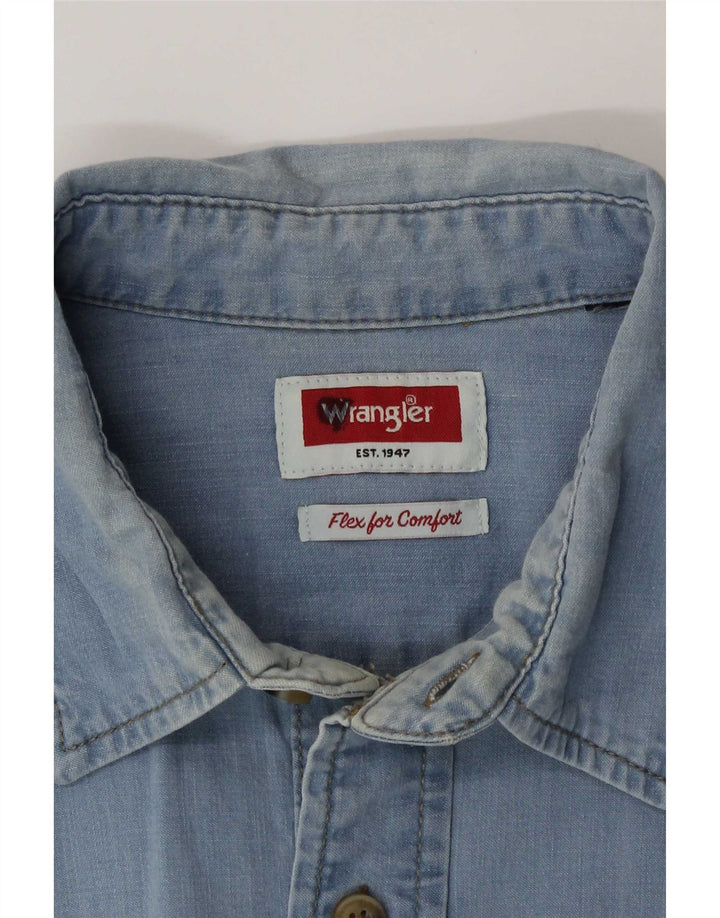 Мужская джинсовая рубашка Wrangler, большая синяя